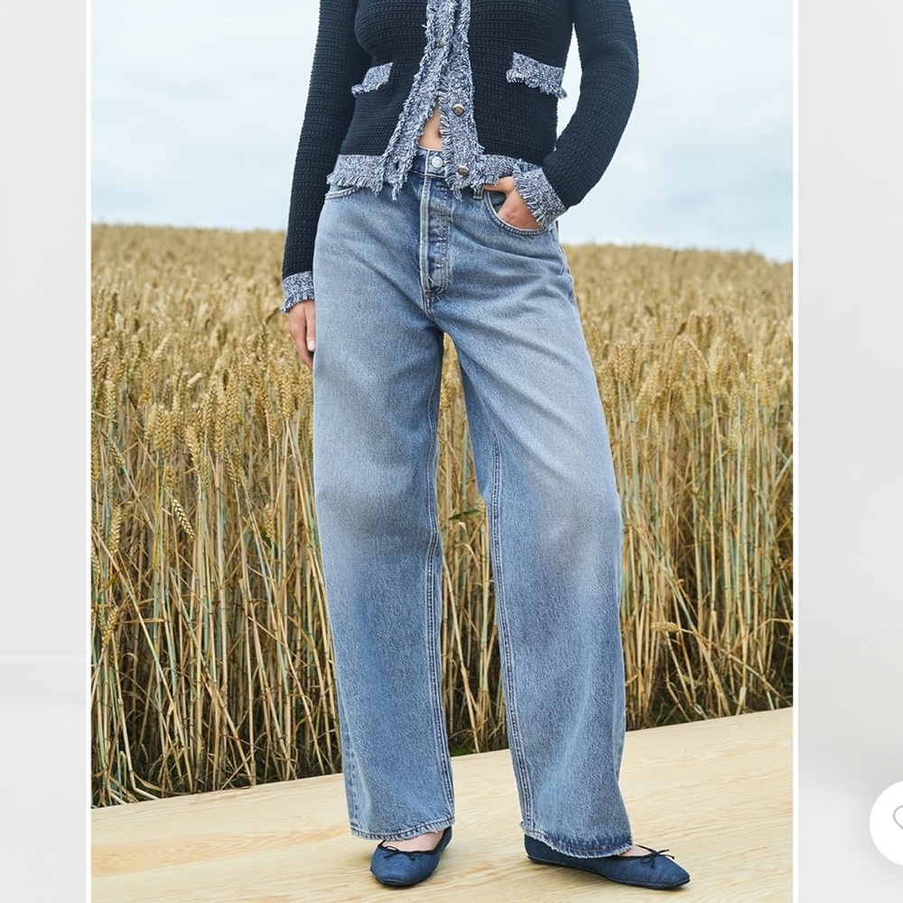 Agolde Blue Low Slung Baggy Jeans